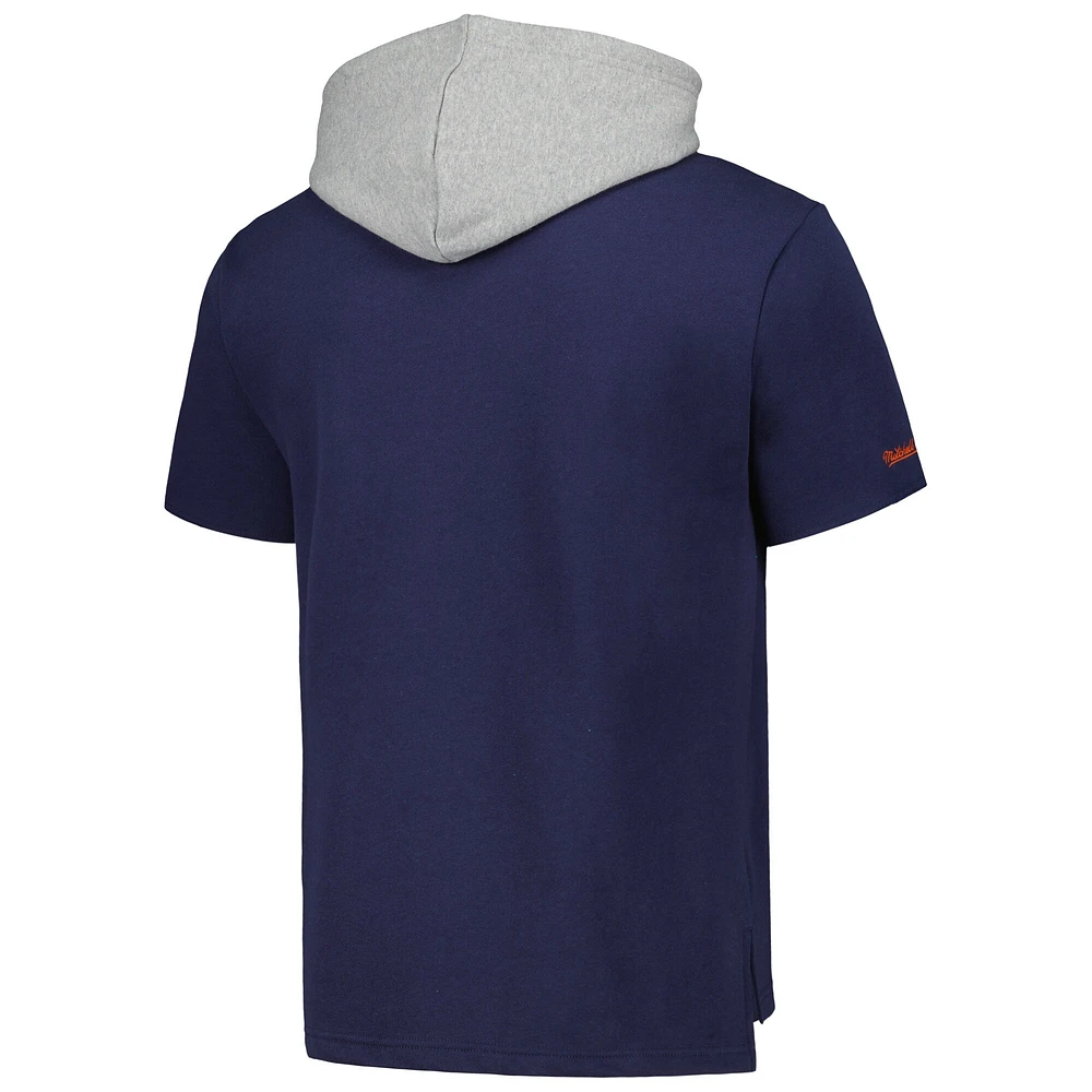 Men's Mitchell & Ness Navy Chicago Bears Postgame Short Sleeve Hoodie