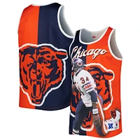 Débardeur pour homme Mitchell & Ness Walter Payton Bleu marine/orange Chicago Bears Retired Player Graphic