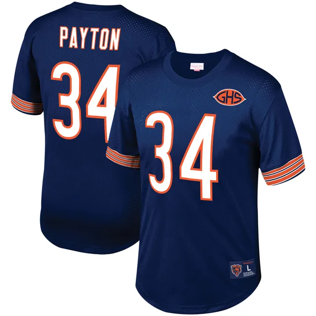 Youth Mitchell & Ness Walter Payton Navy Chicago Bears Retired Player Name  & Number Fleece Pullover Hoodie 