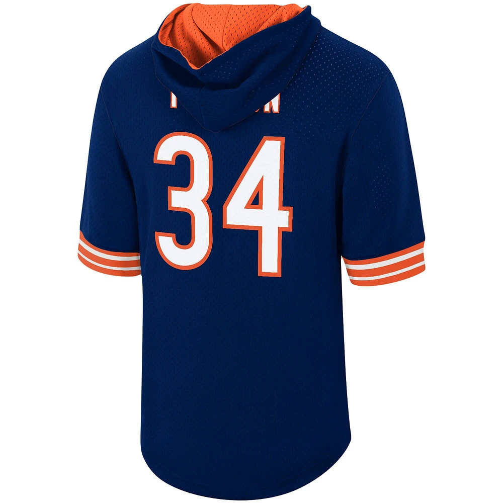 Men's Mitchell & Ness Walter Payton Navy Chicago Bears Retired Player Mesh Name Number Hoodie T-Shirt