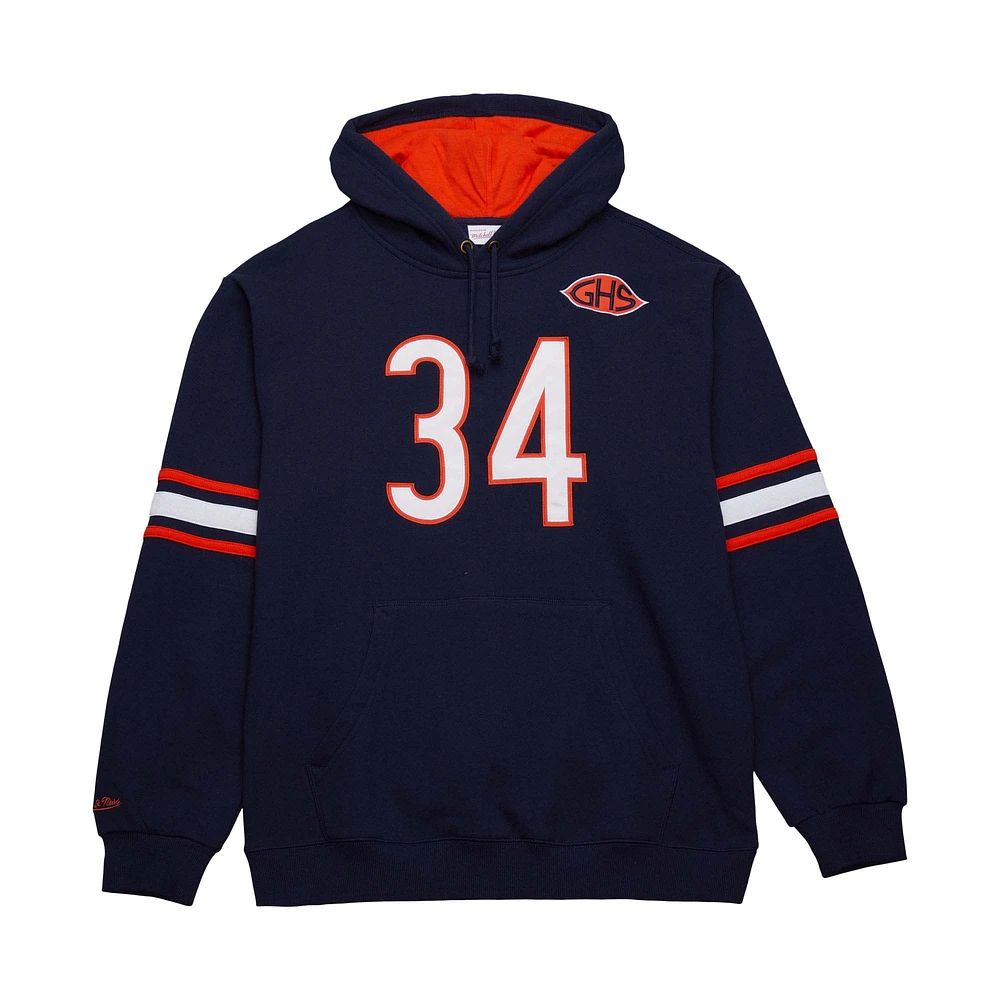 Sweat à capuche pour homme Mitchell & Ness Walter Payton bleu marine avec nom et numéro de joueur retraité des Chicago Bears