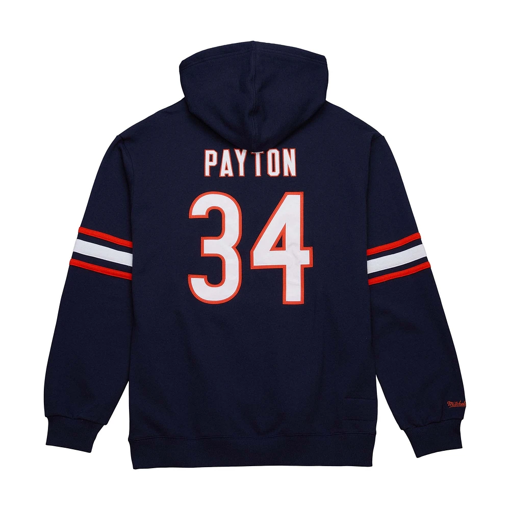 Men's Mitchell & Ness Walter Payton Navy Chicago Bears Retired Player Name Number Pullover Hoodie