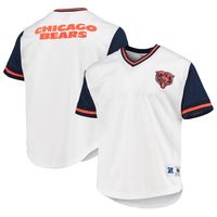 Men's Mitchell & Ness White Chicago Bears Fashion Mesh V-Neck T-Shirt