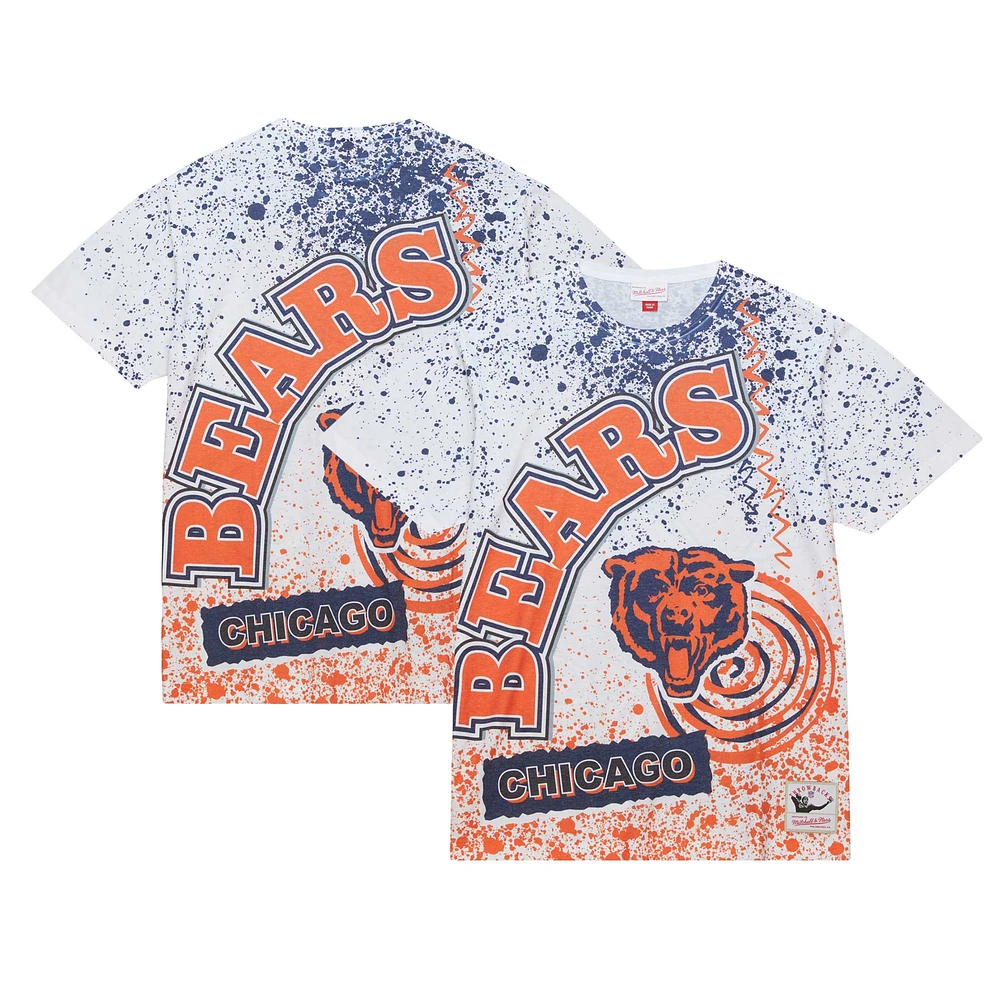 Men's Mitchell & Ness White Chicago Bears Team Burst Sublimated T-Shirt