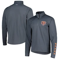 Sweat à capuche demi-zip Chicago Bears MSX by Michael Strahan gris anthracite pour homme