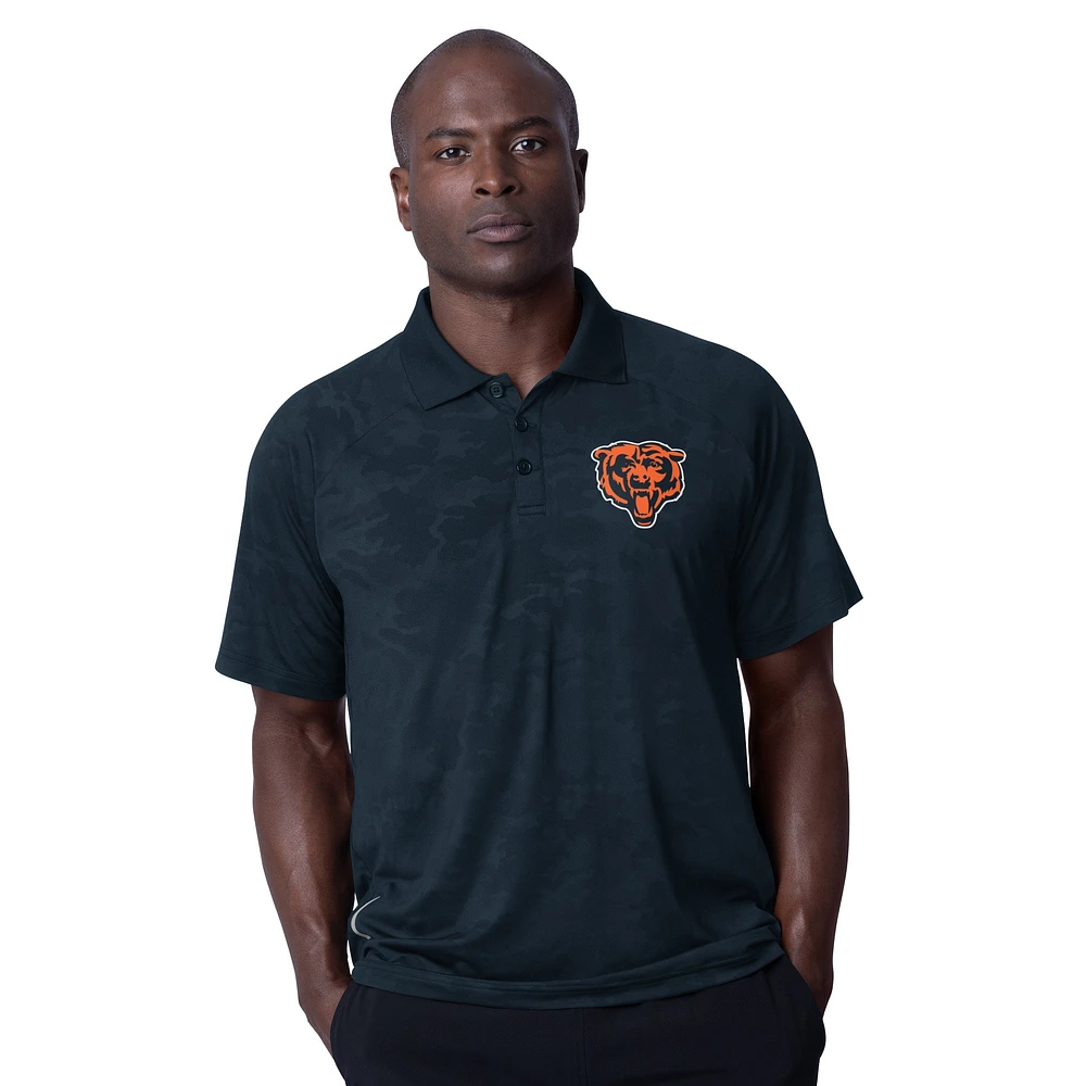 Men's MSX by Michael Strahan Navy Chicago Bears Baseline Raglan Polo