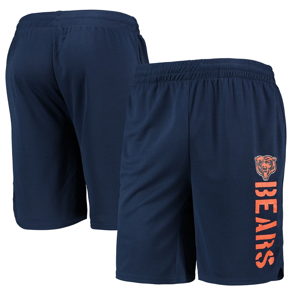 Short d'entraînement Chicago Bears MSX by Michael Strahan bleu marine pour homme