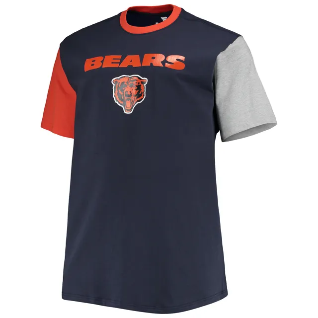 Men's Navy/Orange Chicago Bears Big & Tall Colorblocked T-Shirt