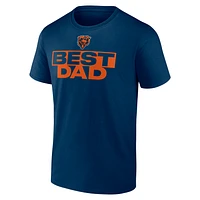 T-shirt bleu marine pour homme « Meilleur papa » des Chicago Bears