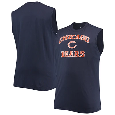 Men's Navy Chicago Bears Big & Tall Muscle Tank Top