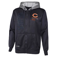 Men's Navy Chicago Bears Combine Authentic Field Play Full-Zip Hoodie Sweatshirt