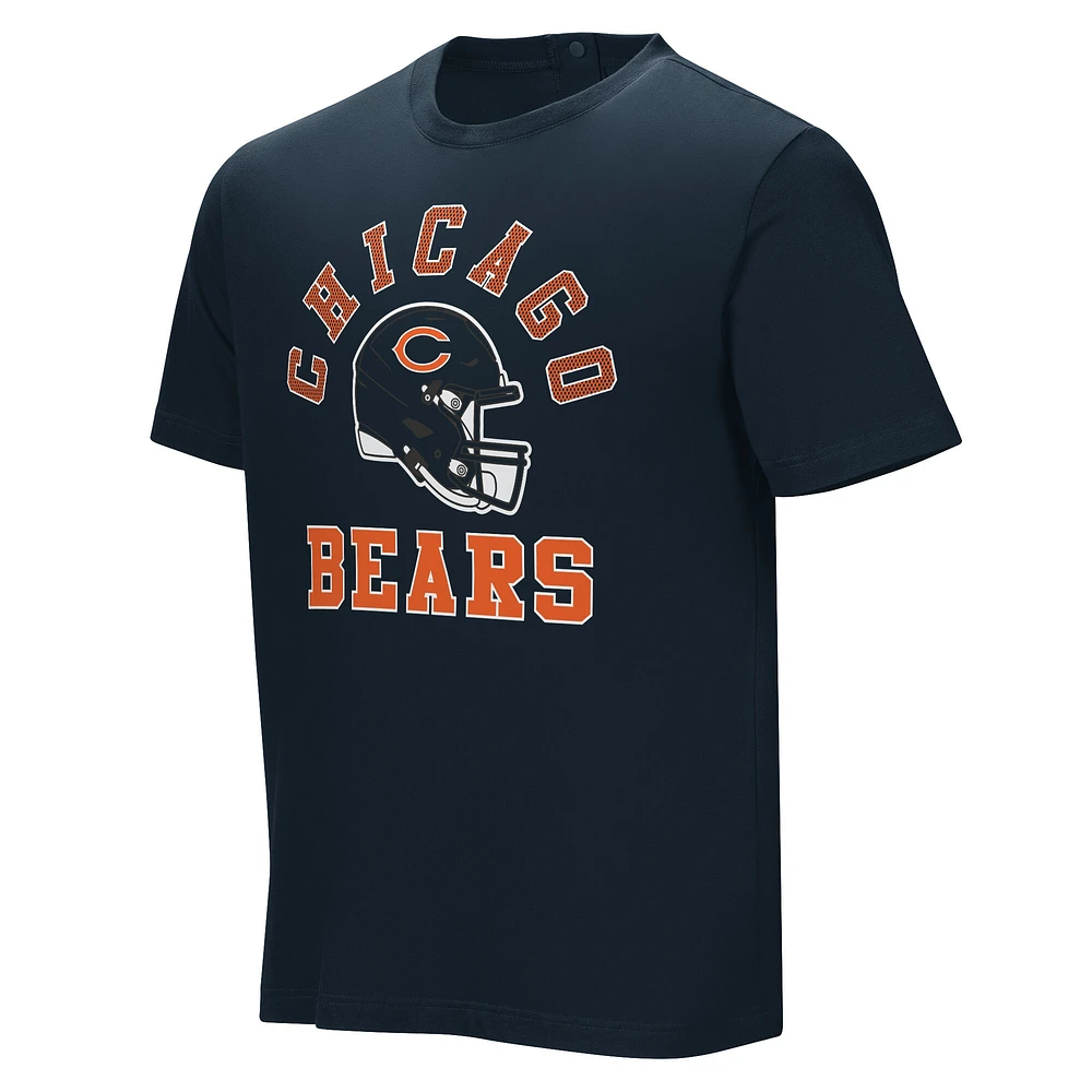 T-shirt bleu marine avec assistance au field goal des Chicago Bears pour hommes