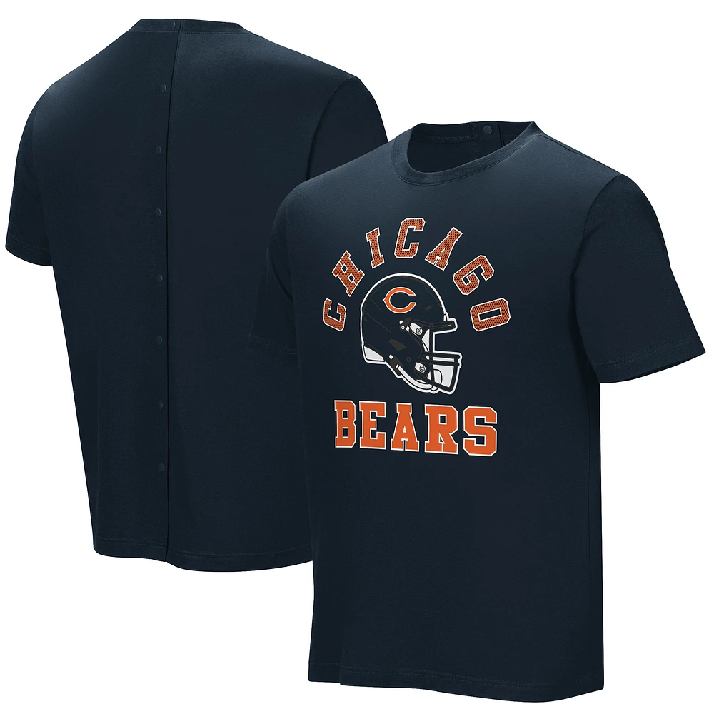 T-shirt bleu marine avec assistance au field goal des Chicago Bears pour hommes