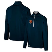 Men's Navy Chicago Bears Grind Iron Quarter-Zip Top