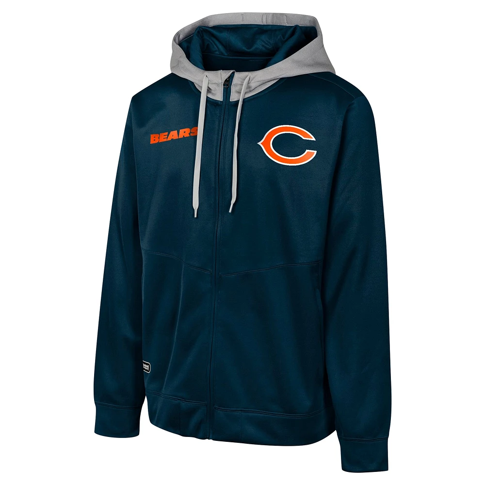 Men's Navy Chicago Bears Replay Fashion Graphic Full-Zip Hoodie Jacket