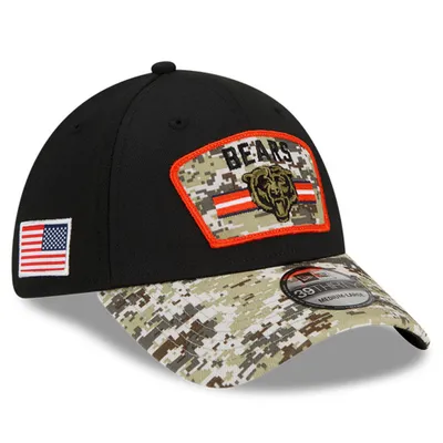 Casquette 39THIRTY Flex Hat Chicago Bears 2021 Salute To Service New Era pour homme, noir/camouflage