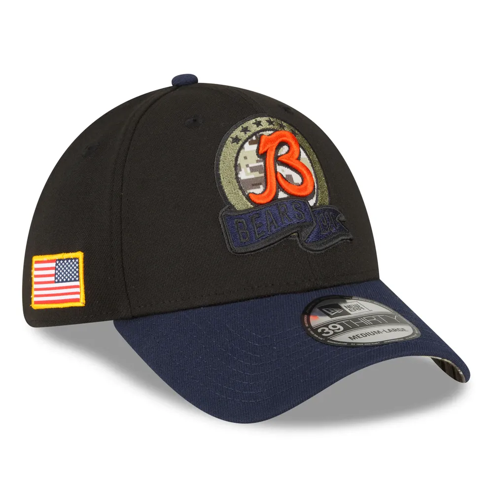 New Era Men's New Era Black/Navy Chicago Bears 2022 Salute To Service  39THIRTY Flex Hat