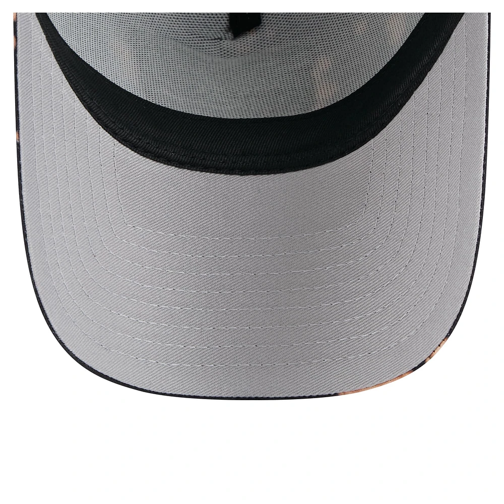 Men's New Era Black Chicago Bears Bleached A-Frame 9FORTY Trucker Adjustable Hat