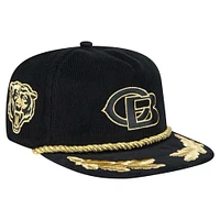 Casquette de golf à visière rabattable City Originals en velours côtelé Chicago Bears noire New Era pour homme