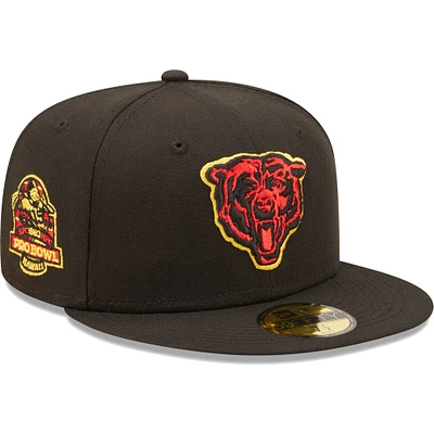 Casquette ajustée Cobra Kai 59FIFTY des Chicago Bears New Era pour homme, noire