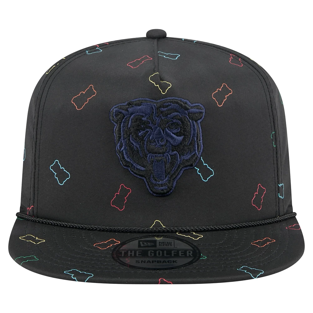 Men's New Era Black Chicago Bears Gummy Golfer Snapback Hat