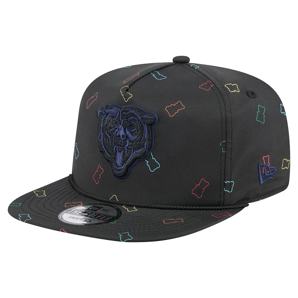 Men's New Era Black Chicago Bears Gummy Golfer Snapback Hat