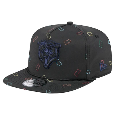 Men's New Era Black Chicago Bears Gummy Golfer Snapback Hat