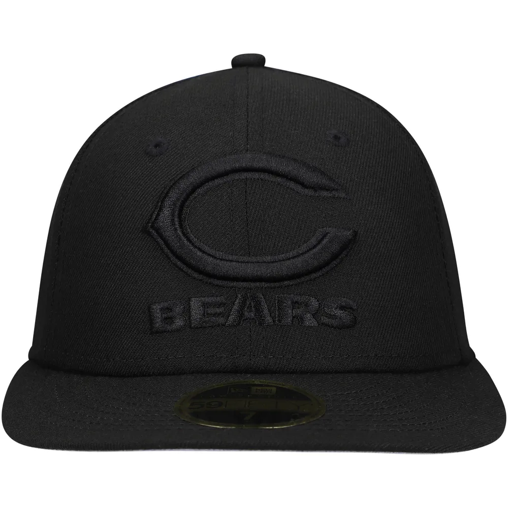 Men's New Era Black Chicago Bears Wordmark on Low Profile 59FIFTY II Fitted Hat