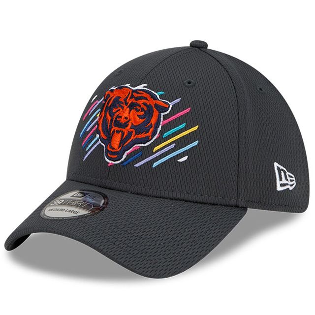 Casquette New Era Charcoal Chicago Bears 2021 NFL Crucial Catch - 39THIRTY Flex avec logo sur la tête