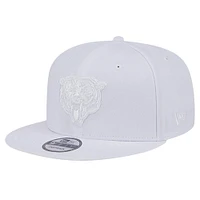 Men's New Era Chicago Bears Main White on White 9FIFTY Snapback Hat