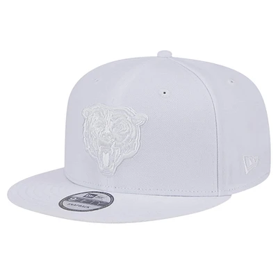 Men's New Era Chicago Bears Main White on White 9FIFTY Snapback Hat