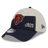 Casquette Flex New Era pour homme Chicago Bears 2023 Sideline Historic 39THIRTY crème/bleu marine