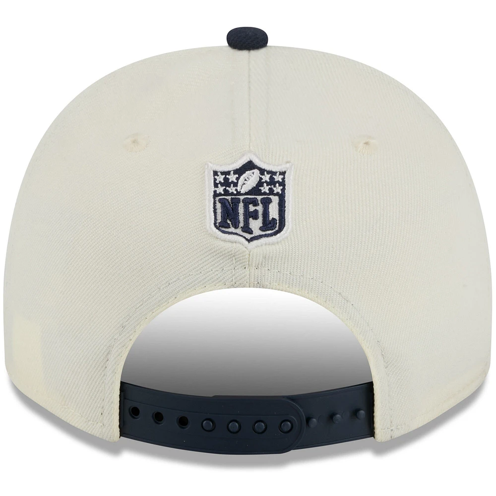 Casquette snapback 9FIFTY A-Frame New Era crème/bleu marine pour homme, Chicago Bears, draft NFL 2025