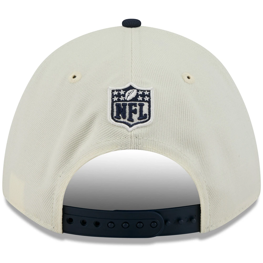 Casquette ajustable New Era 9FORTY A-Frame M-Crown pour homme, crème/bleu marine, Chicago Bears, draft NFL 2025