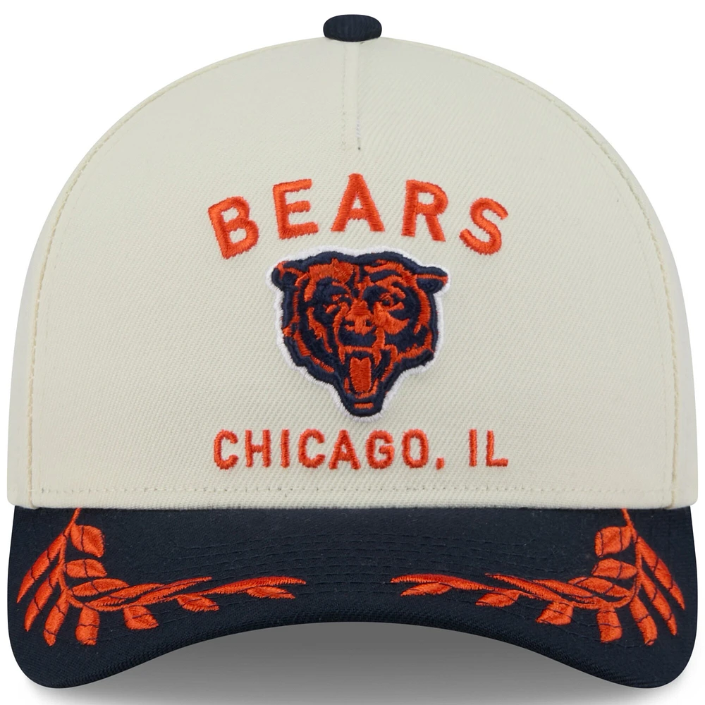Men's New Era Cream/Navy Chicago Bears 2025 NFL Draft 9FORTY M-Crown A-Frame Adjustable Hat