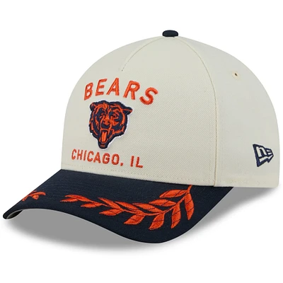 Men's New Era Cream/Navy Chicago Bears 2025 NFL Draft 9FORTY M-Crown A-Frame Adjustable Hat