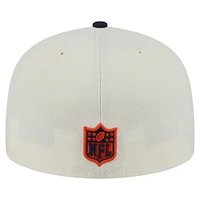 Casquette ajustée New Era 59FIFTY pour homme, couleur crème/bleu marine, des Chicago Bears