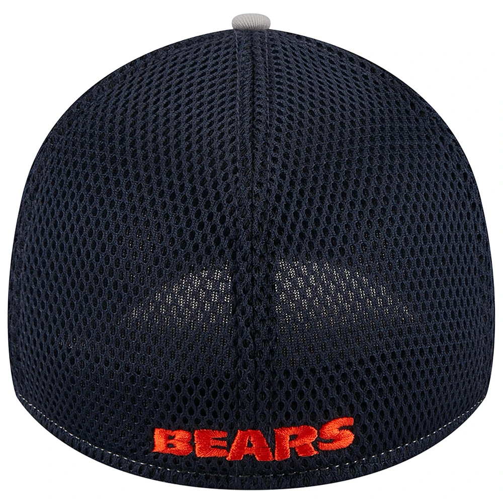 Casquette flexible 39THIRTY Chicago Bears Pipe New Era pour hommes, gris/bleu marine