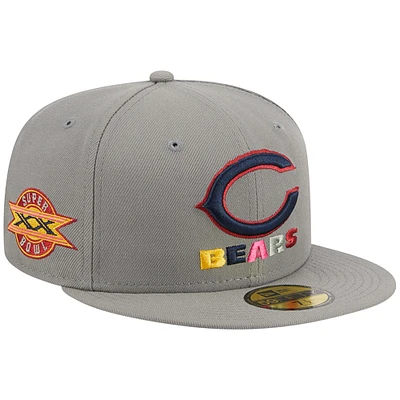 Casquette ajustée 59FIFTY gris Chicago Bears Color Pack New Era pour homme