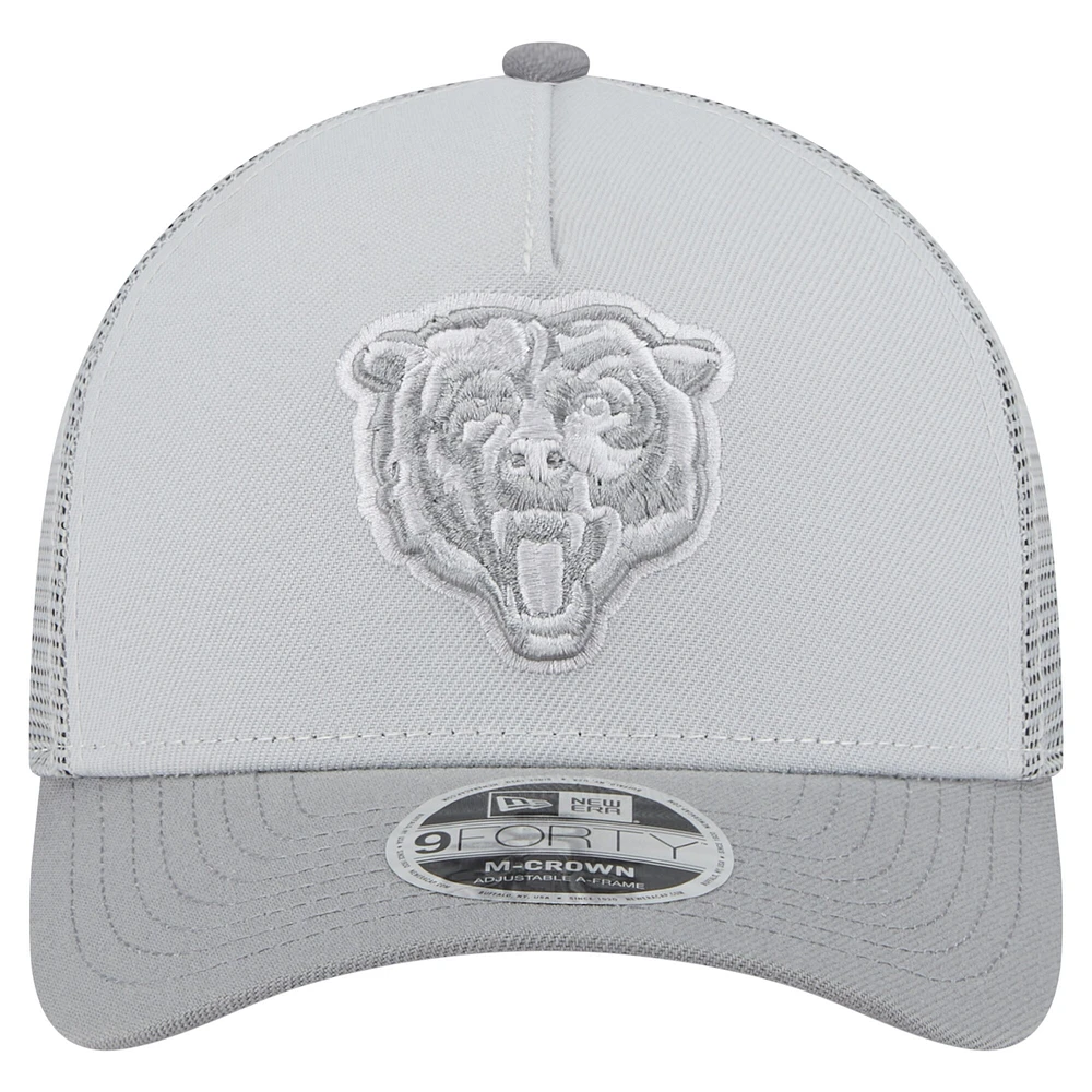 Casquette ajustable A-Frame Trucker 9FORTY Domain des Chicago Bears de New Era pour homme, grise