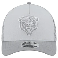 Casquette ajustable A-Frame Trucker 9FORTY Domain des Chicago Bears de New Era pour homme, grise