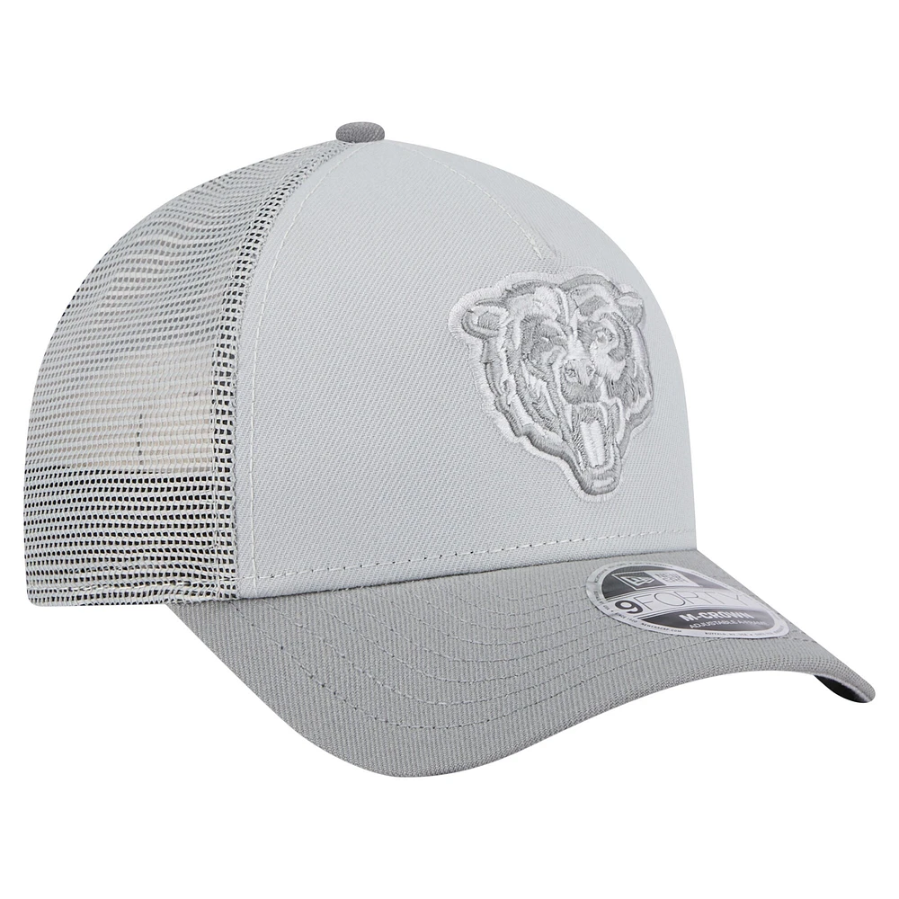 Casquette ajustable A-Frame Trucker 9FORTY Domain des Chicago Bears de New Era pour homme, grise