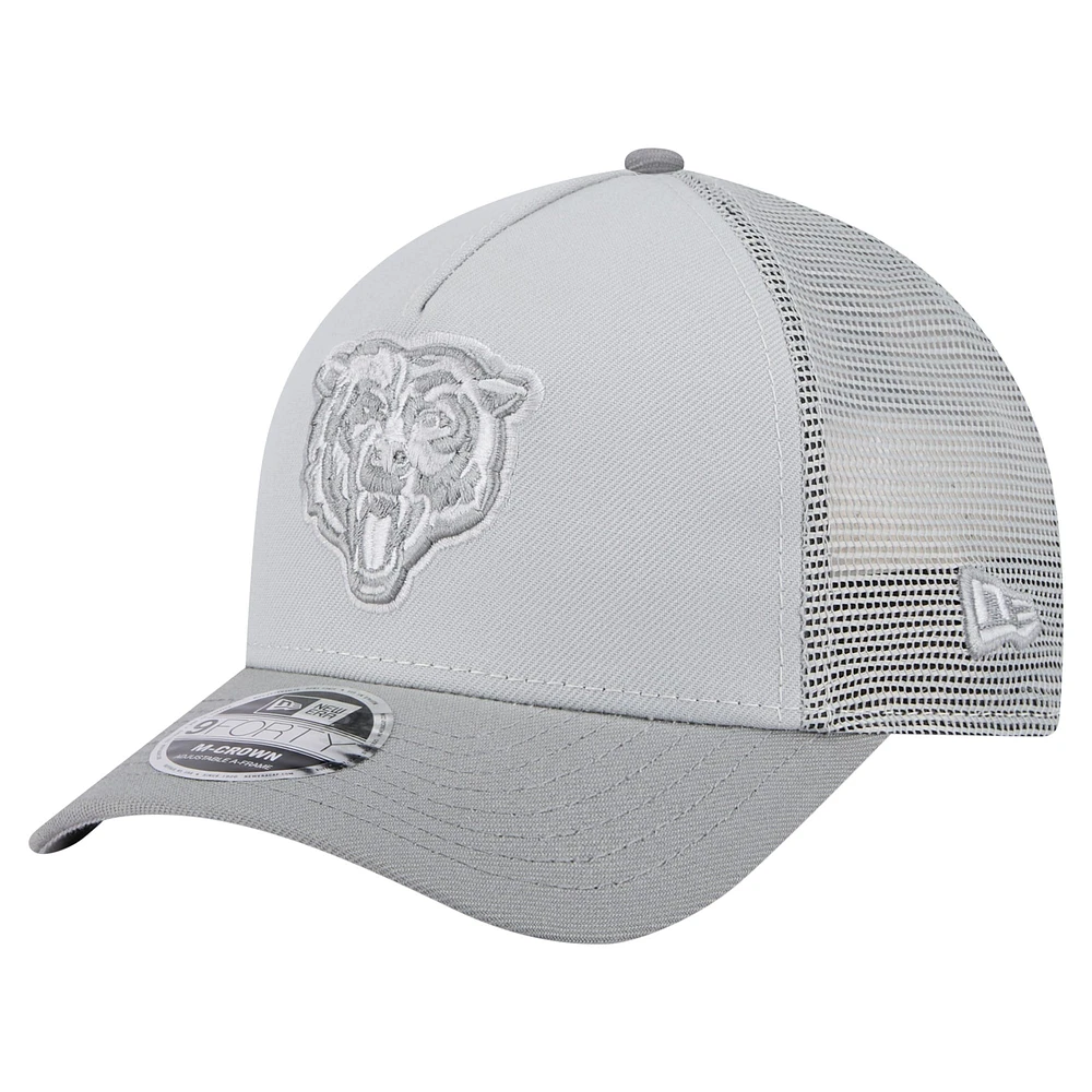 Casquette ajustable A-Frame Trucker 9FORTY Domain des Chicago Bears de New Era pour homme, grise