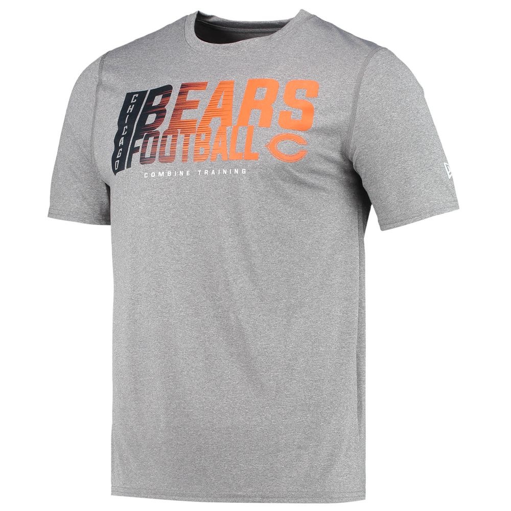 Men's New Era Heathered Gray Chicago Bears Combine Authentic Game On T-Shirt