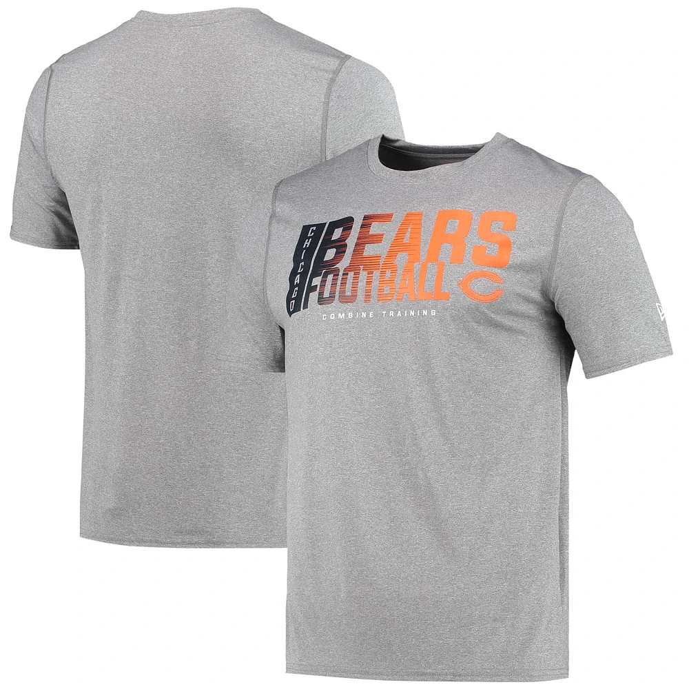 T-shirt gris chiné Chicago Bears New Era pour homme Combine Authentic Game On