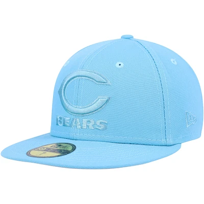 Casquette ajustée pour homme New Era Chicago Bears Colour Pack 59FIFTY - Bleu clair