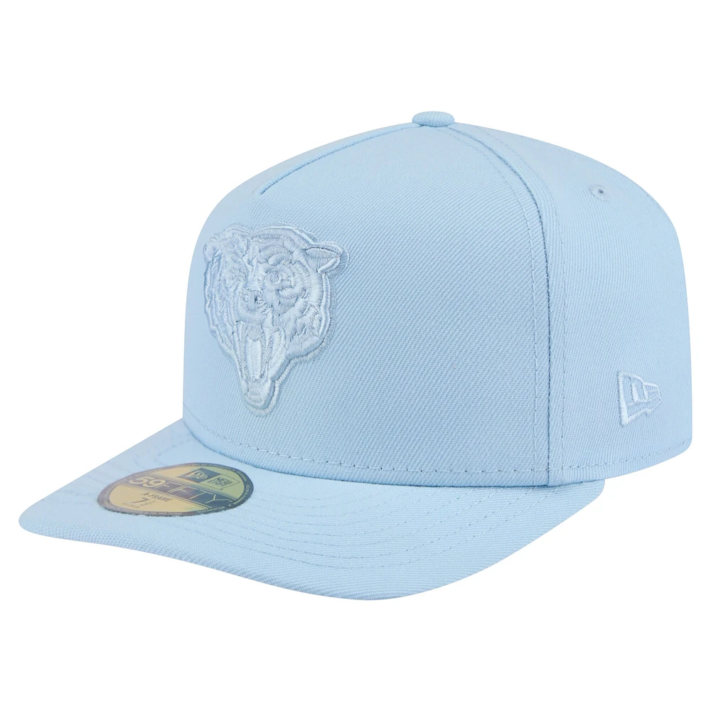 Men's New Era Light Blue Chicago Bears Color Pack A-Frame 59FIFTY Fitted Hat