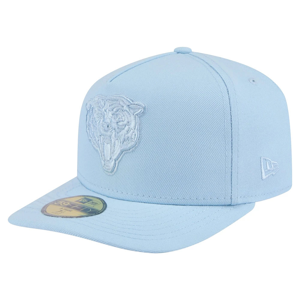 Men's New Era Light Blue Chicago Bears Color Pack A-Frame 59FIFTY Fitted Hat