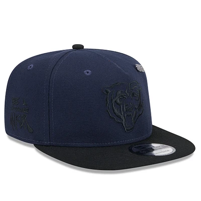 Casquette à visière snapback 9FIFTY Chicago Bears 2024 Inspire Change A-Frame pour homme New Era bleu marine/noir