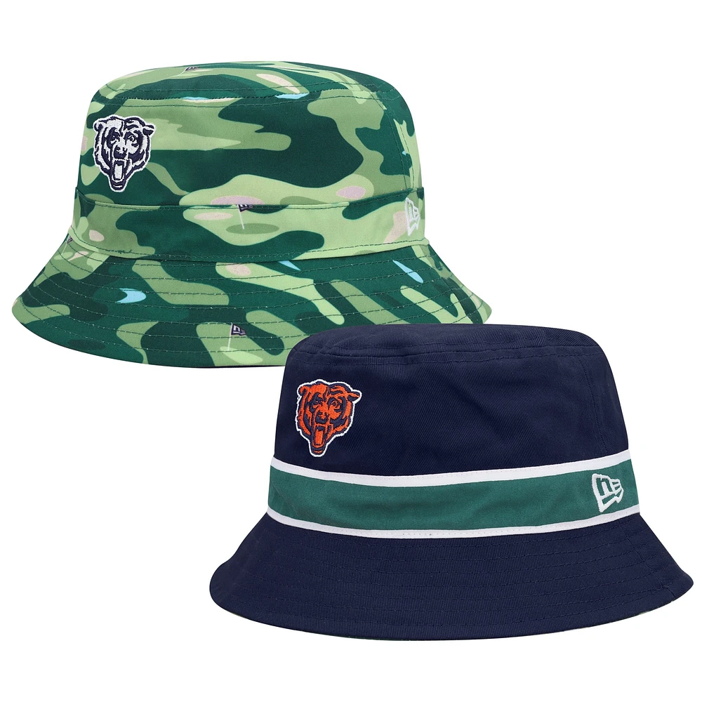 Bob réversible New Era pour homme Chicago Bears bleu marine/camouflage